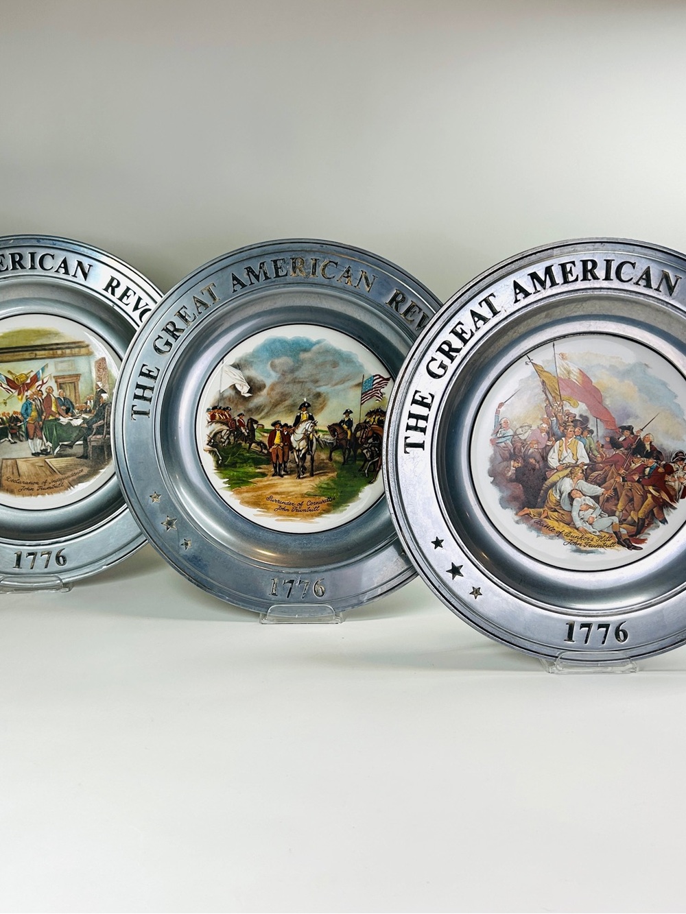 Vintage 1976 The Great American Revolution Set Of 3 Bicentennial Plates #213